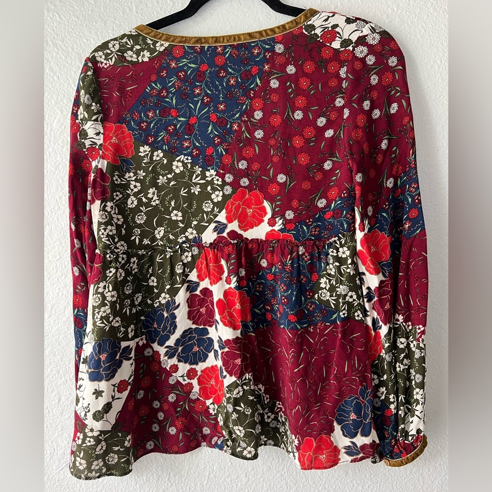 Zara Bohemian Multicolor Button Down 100% Viscose… - image 6